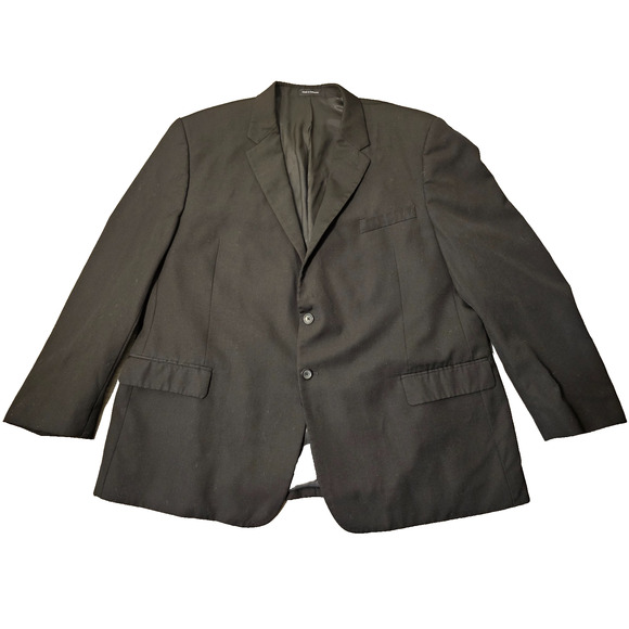 Pronto Uomo Platinum Mens 48R Black 100% Wool Blazer Suit Jacket Sport Coat
